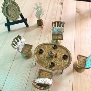 Miniature Patio Dollhouse Furniture Accessories Set